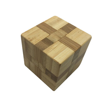 Joc logic IQ din lemn bambus Mini Puzzle 3D SQUARE