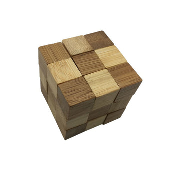 Joc logic IQ din lemn bambus Mini 3D MAGIC CUBE