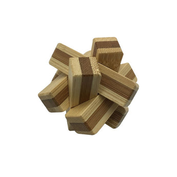 Joc logic IQ din lemn bambus Mini Puzzle 3D KNOT