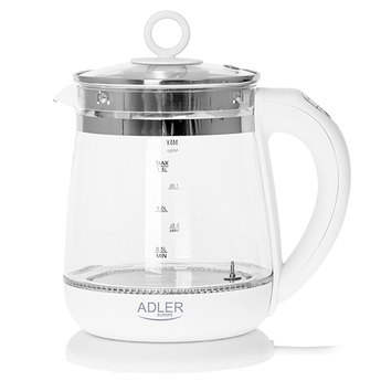 Fierbator electric cu infuzor Adler, iluminare LED, 1.5l, Alb