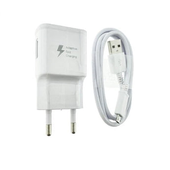 Set incarcator si cablu de alimentare microUSB, 5V, 2A, Alb