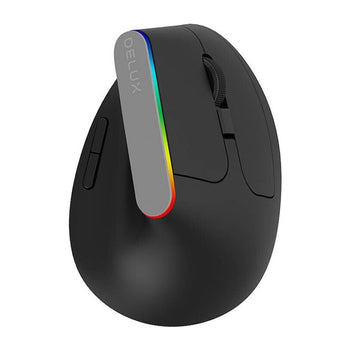 Mouse vertical fara fir Delux M618C, 2.4G, 1600 DPI, RGB, Negru
