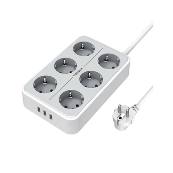Prelungitor TESSAN TS-303, 6xAC, 3xUSB-A, 2m
