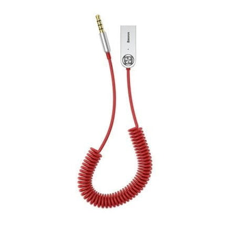 (Resigilat) Adaptor audio 3.5mm la Bluetooth 5.0, Baseus USB Wireless adapter cable, Rosu