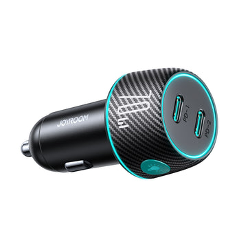 Incarcator auto Joyroom JR-CCN02, 2 x USB-C lumina LED, 70W Negru