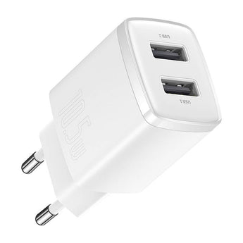 Incarcator Baseus Compact Charger 10.5W, Dual USB, Alb