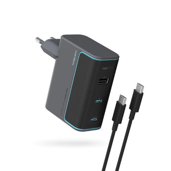 Incarcator rapid Cuktech CUKAD1003EUG, GaN 100W, 2x USB-C 1x USB-A, gri