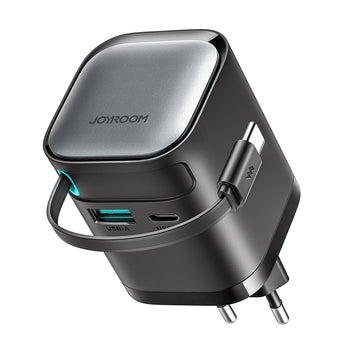 Incarcator de perete Joyroom JR-TCL02 65W USB-A USB-C GaN cu cablu USB-C retractabil