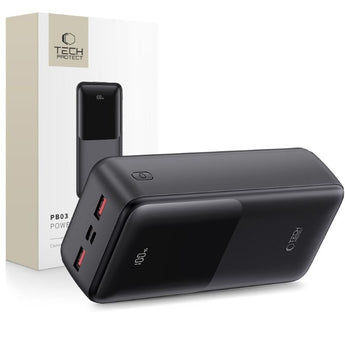 Baterie externa Powerbank Tech-Protect PB03 30000mAh 22.5W, Negru