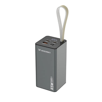 Baterie externa Wozinsky K65+ 30000mAh, 65W, 2x USB-C, 1x USB-A 65W, Gri