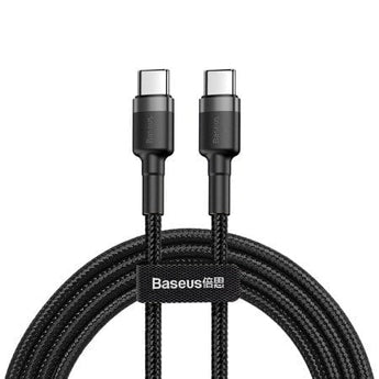 (Resigilat) Cablu USB-C la USB-C PD2.0 Baseus Cafule, 2m, Negru +Gri