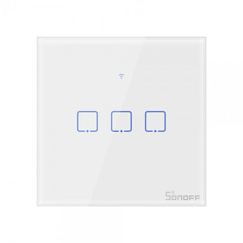 (Resigilat) Intrerupator triplu cu touch Sonoff TX-T0EU3C, Wi-Fi, Alb