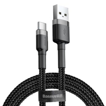 Cablu USB-A la USB-C Baseus Cafule, 2A, 2m, Negru+Gri
