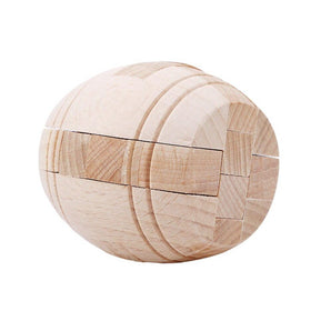 Joc logic IQ din lemn bambus Mini Puzzle 3D BUTOIAS