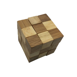 Joc logic IQ din lemn bambus Mini 3D MAGIC CUBE