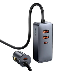 Incarcator retea Baseus Share Together cu prelungitor 2x USB-A, 2x USB-C, 120W, gri