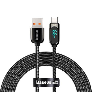 Cablu USB-A la USB-C cu display Baseus, 66W, 1m