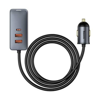 Incarcator auto Baseus Multi-port 3x USB-A, USB-C, 120W, Gri