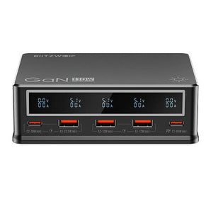 Incarcator retea Blitzwolf BW-i9, 3x USB si 2x USB-C, 110W, Negru