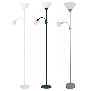 Lampa de podea Platinet PFLF066, E27 si E14, 180cm, alba