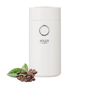 Rasnita electrica pentru cafea Adler, 75g, 150W, Alb/Argintiu