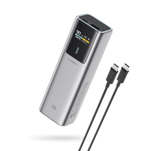 Baterie externa Powerbank cu display Cuktech CKPB100PGLBL, 10000mAh, 150W, gri