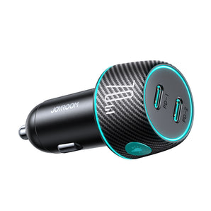 Incarcator auto Joyroom JR-CCN02, 2 x USB-C lumina LED, 70W Negru