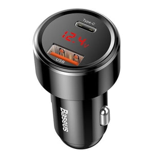 (Resigilat) Incarcator auto cu port dual, Baseus Magic, PD45W, Negru