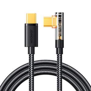 Cablu USB-C la USB-C Joyroom Gaming S-CC100A6, 100W, 1.2m, Afisaj LED, Negru